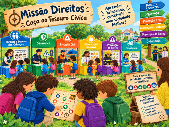 Ilustração da proposta Caça ao Tesouro Cívica