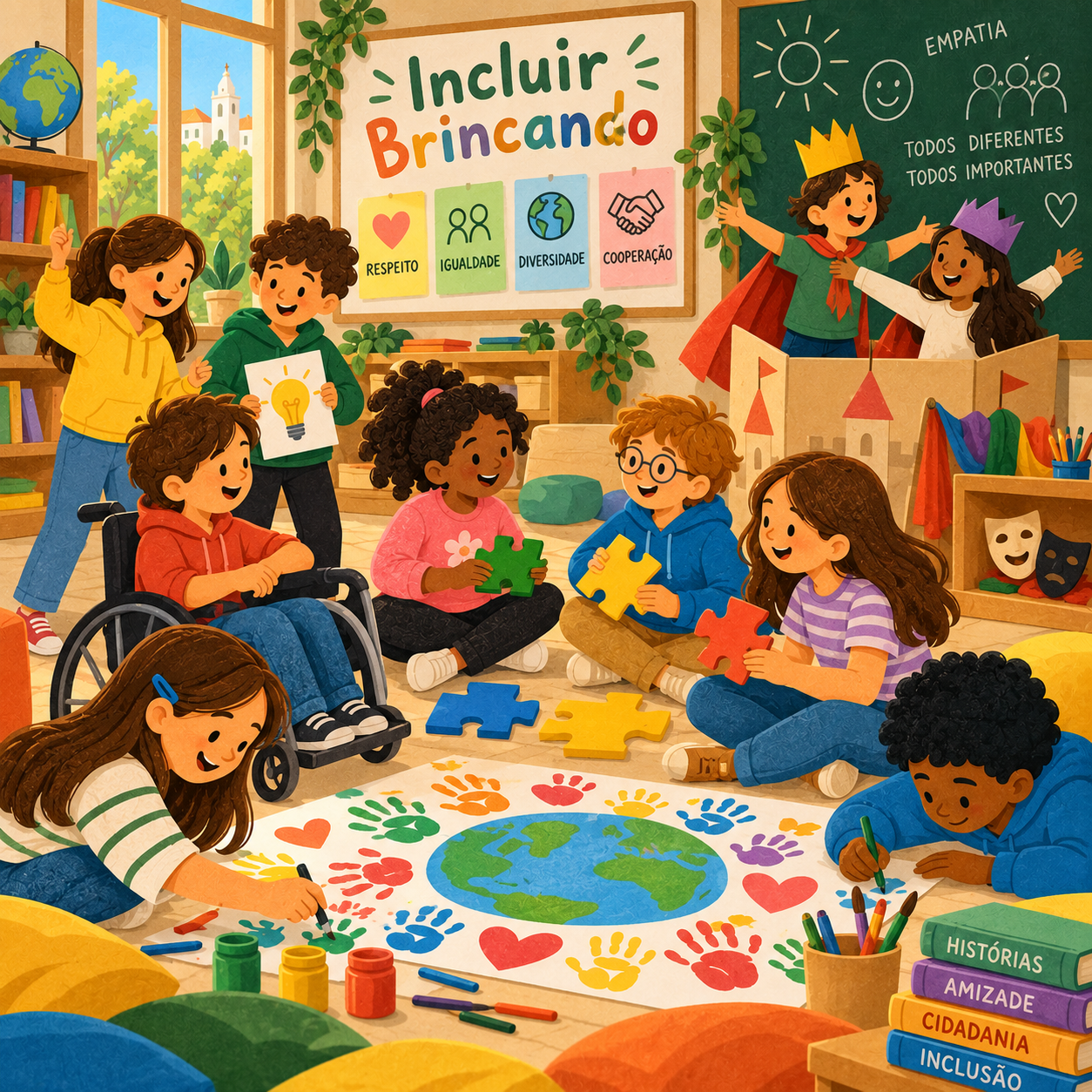 Ilustração da proposta Incluir Brincando