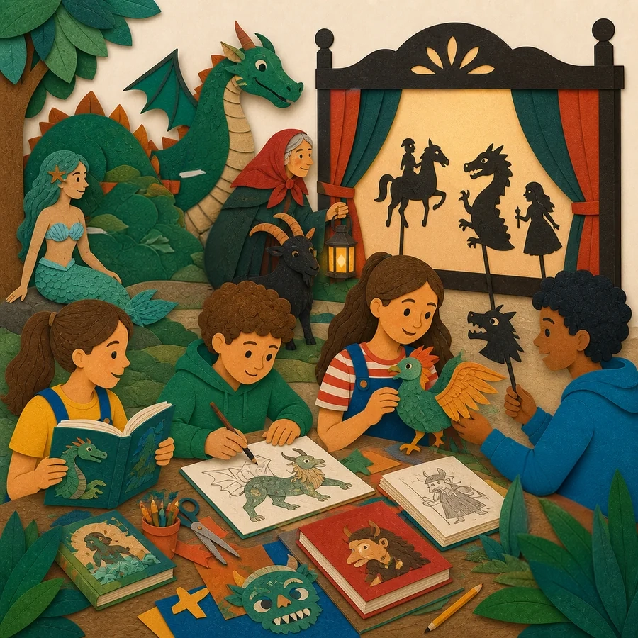 Ilustração da proposta Criaturas Fantásticas do Imaginário Popular Português e Outras Cenas Assustadoras